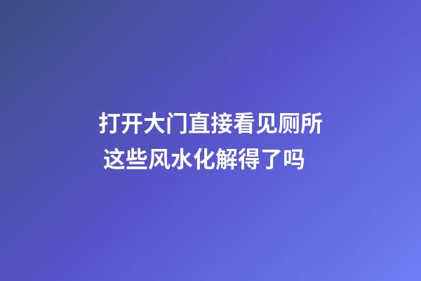 打开大门直接看见厕所 这些风水化解得了吗